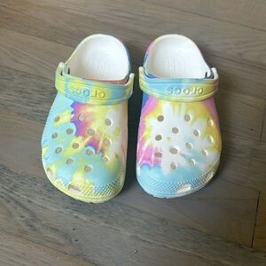 Crocs Pastel Tie Dye Rainbow Size 11 (Toddler)